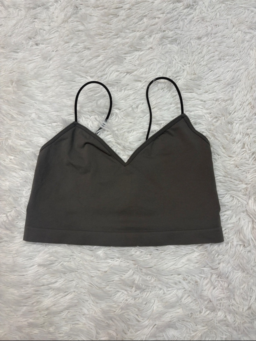 Free people Charcoal V-Neck Spaghetti Strap Bralette Top